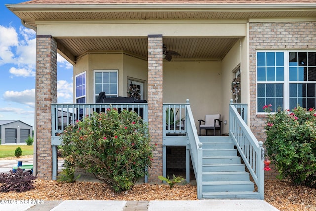 entrance to property featuring a porch