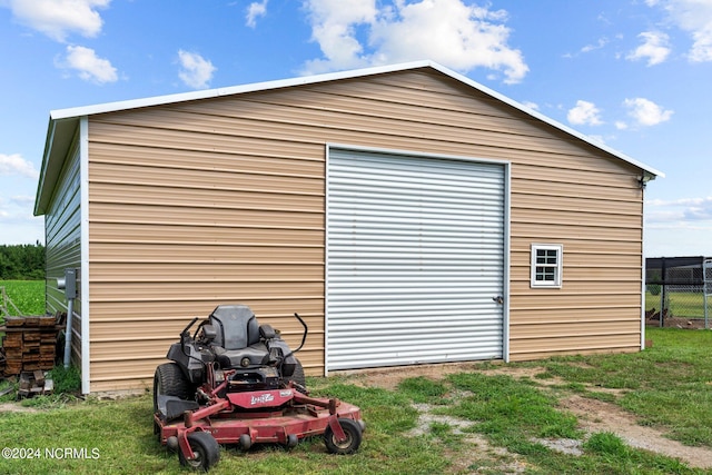 view of outdoor structure featuring a garage