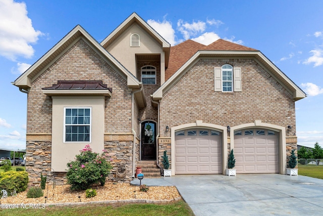 view of front property with a garage