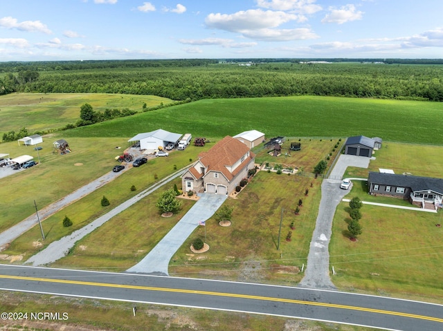 drone / aerial view featuring a rural view