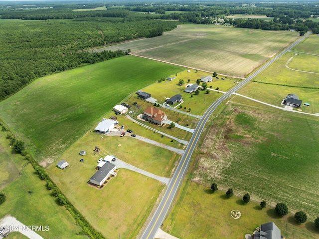 bird's eye view with a rural view