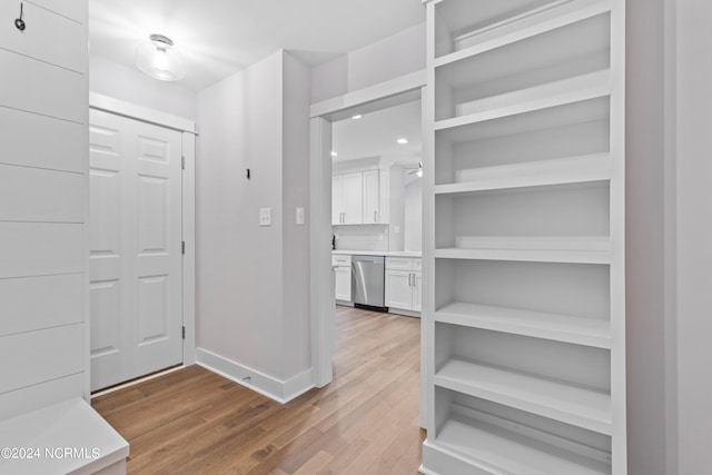 entryway with light hardwood / wood-style flooring