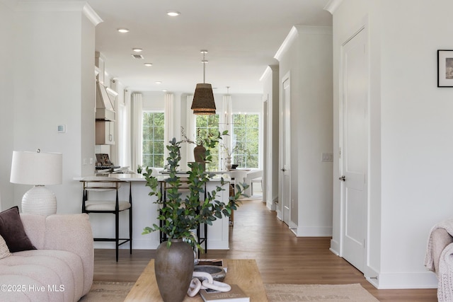 2601 Alvernia Dr, Castle Hayne, NC 28429 - living area with light wood-type flooring, baseboards, and recessed lighting