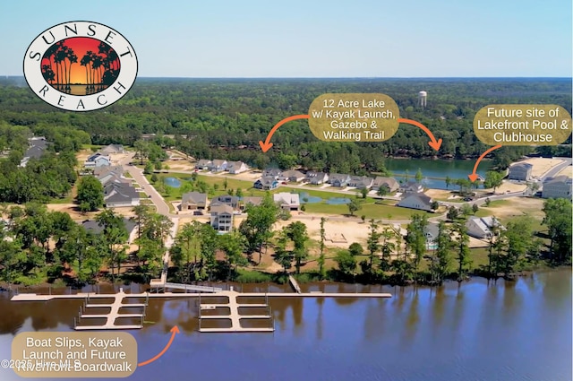 2601 Alvernia Dr, Castle Hayne, NC 28429 - aerial view of a heavily wooded area and a nearby body of water