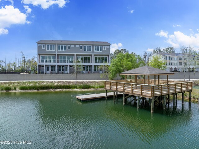 2601 Alvernia Dr, Castle Hayne, NC 28429 - dock with a water view and a gazebo