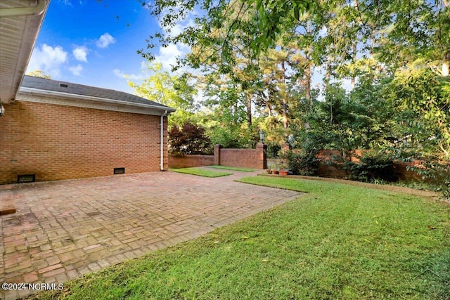 view of yard featuring a patio area