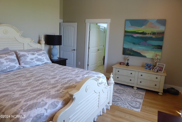 bedroom featuring light wood-type flooring