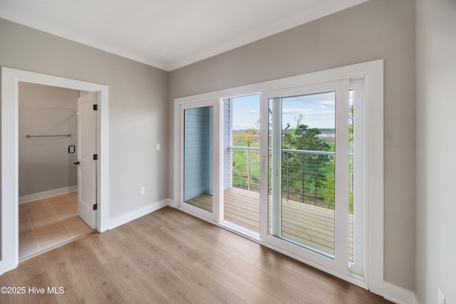 2597 Alvernia Dr, Castle Hayne, NC 28429 - doorway with light wood finished floors and baseboards