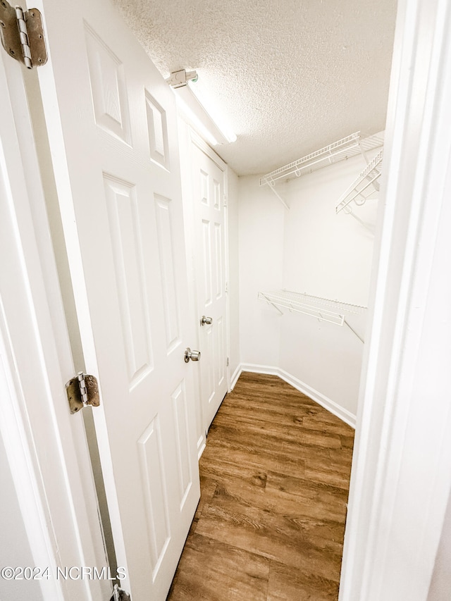 spacious closet featuring hardwood / wood-style flooring