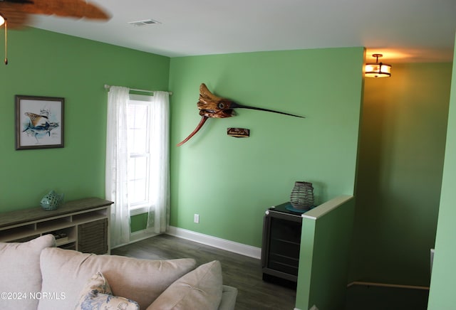 bedroom featuring dark hardwood / wood-style floors