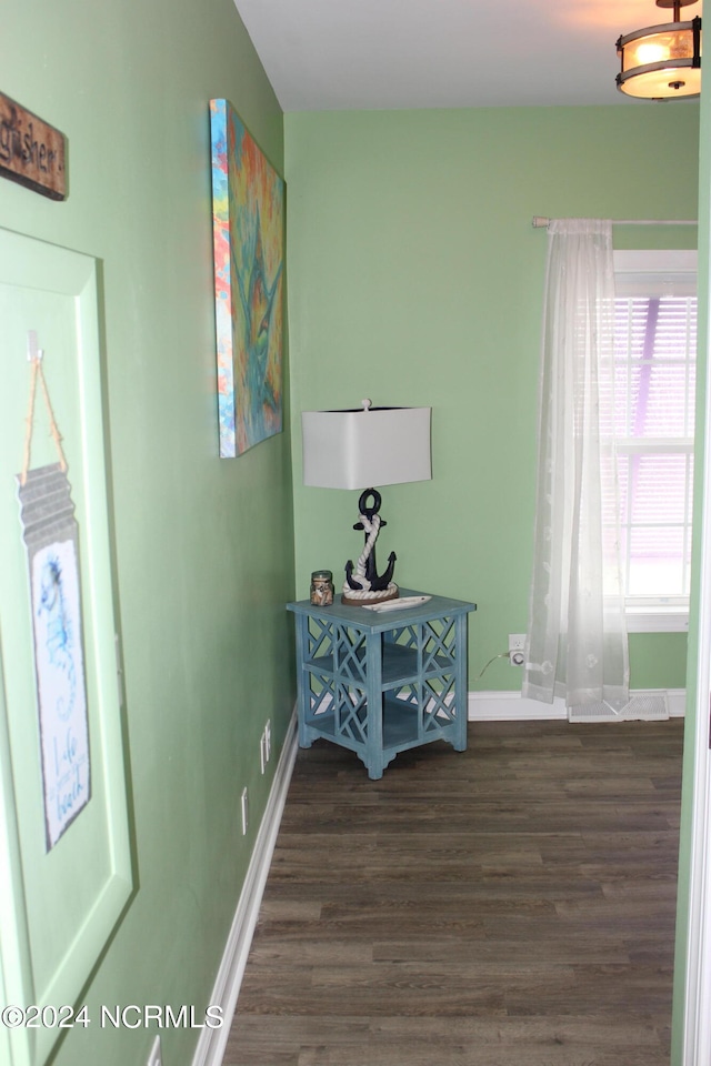 interior space featuring dark wood-type flooring