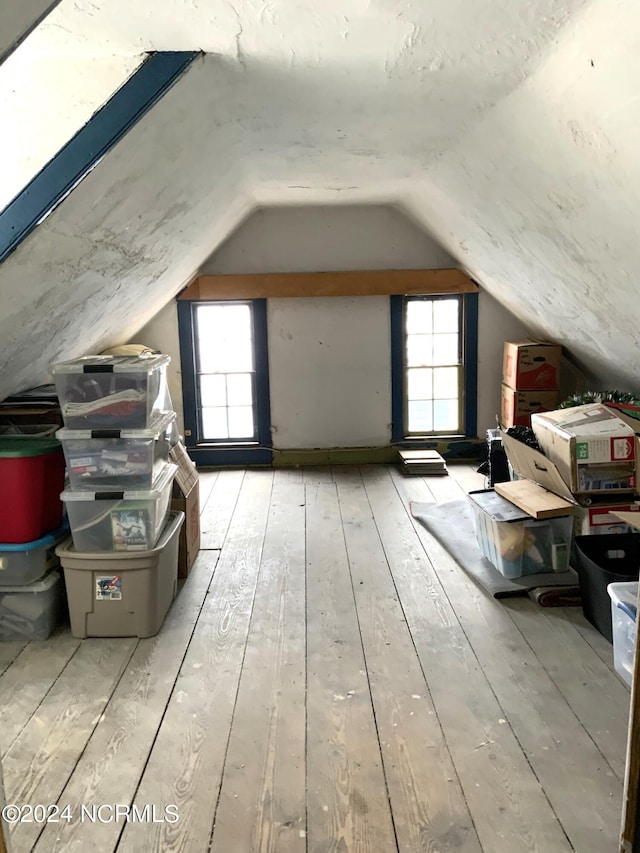 view of unfinished attic