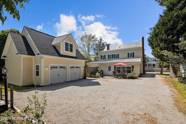 front facade with a garage