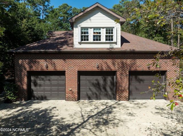 view of garage