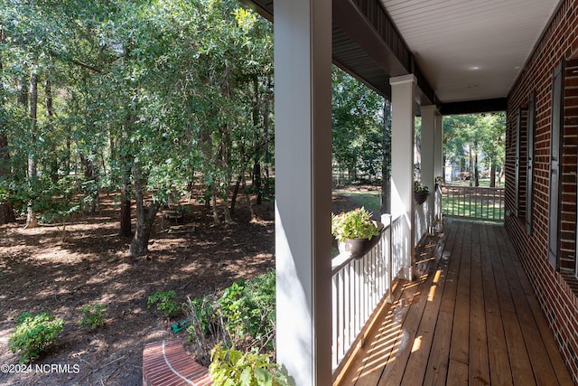 deck with covered porch