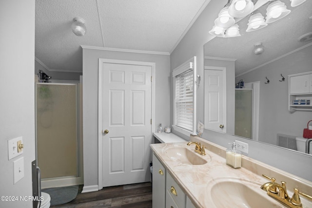 bathroom with a sink and a shower stall