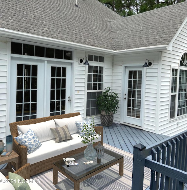 deck with an outdoor hangout area