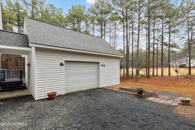 view of garage