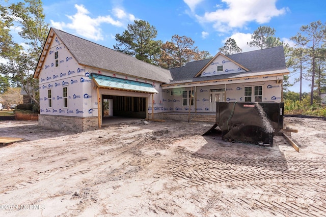 view of unfinished property