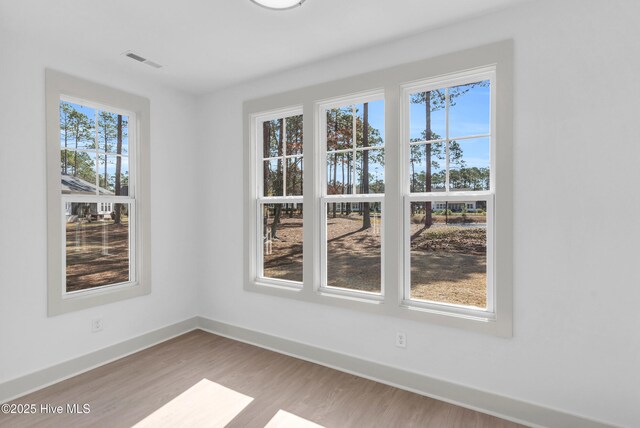 foyer featuring light wood-style floors, plenty of natural light, a raised ceiling, and an inviting chandelier