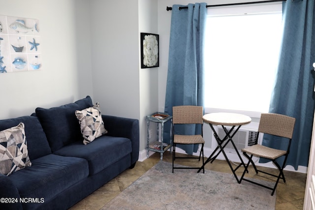 view of tiled living room