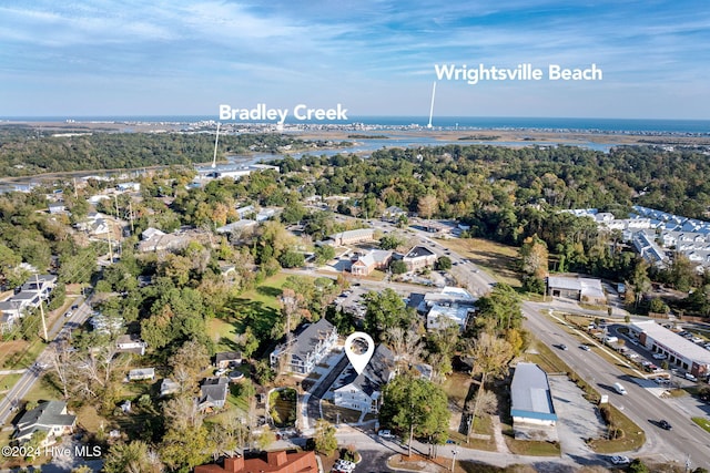 112 Seagate Pl, Wilmington, NC 28403 - aerial view of property and surrounding area with a large body of water and nearby suburban area