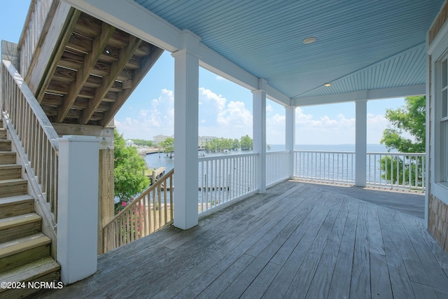 108 Wharf Landing Dr, Edenton, NC 27932 - wooden terrace featuring a water view