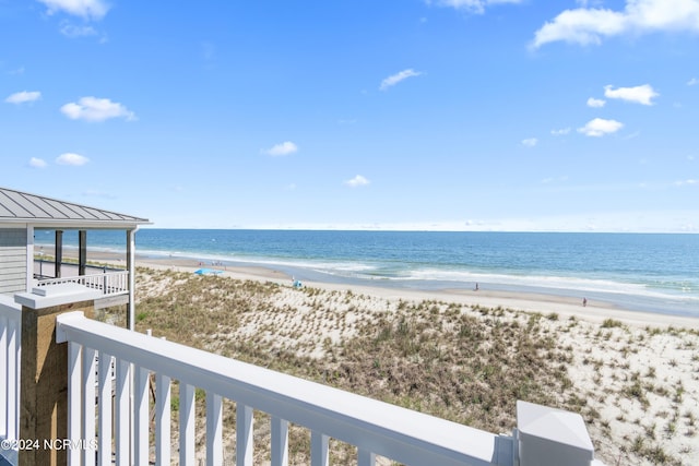 property view of water with a beach view