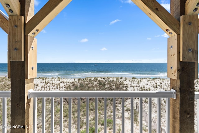 property view of water with a beach view