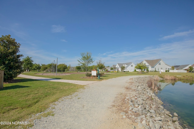 view of road featuring a water view