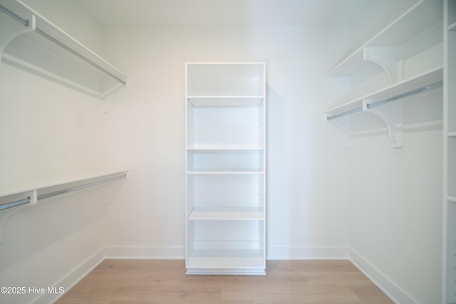 spacious closet with light wood-style flooring