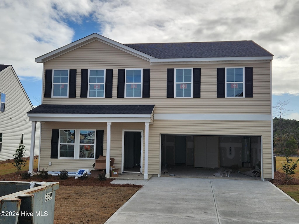 view of front of house with a garage