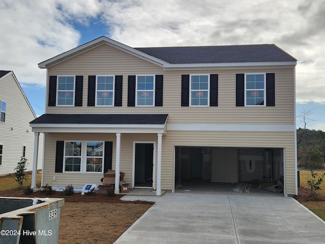 view of front of house with a garage