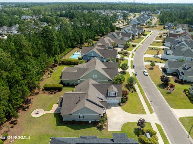 bird's eye view with a residential view