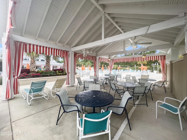 view of patio / terrace featuring a gazebo