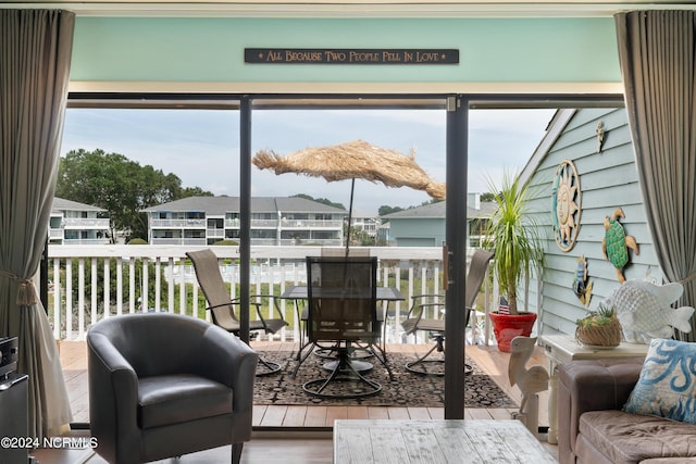 interior space featuring a residential view