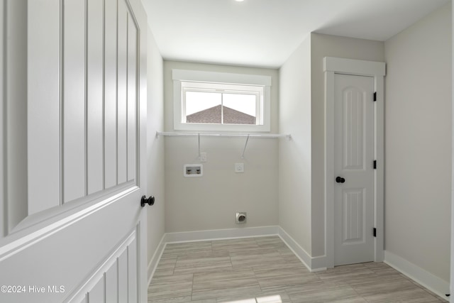 washroom featuring electric dryer hookup and hookup for a washing machine