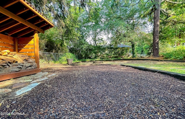 view of yard with fence