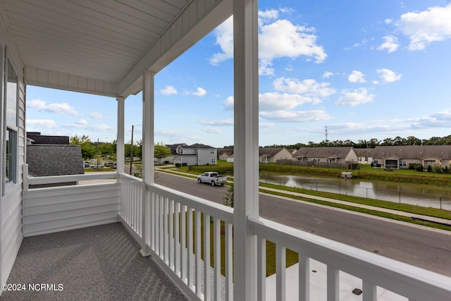 balcony with a water view