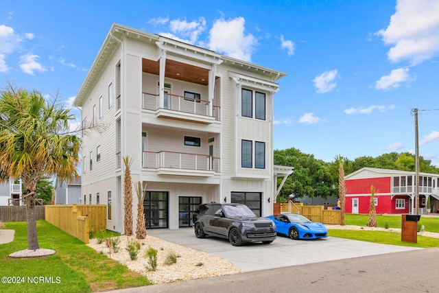 view of building exterior featuring a garage