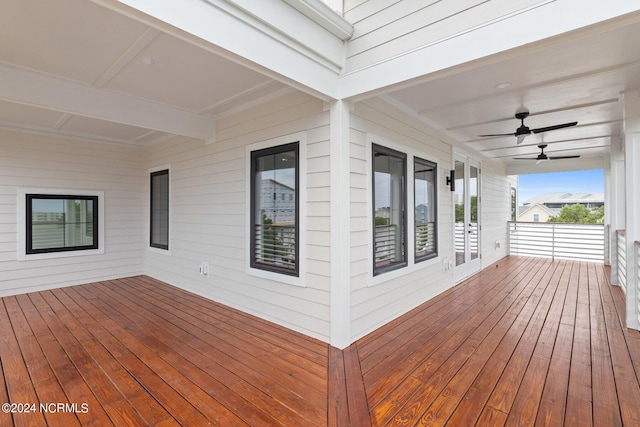 deck with ceiling fan