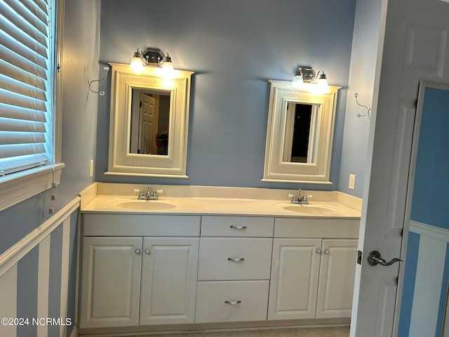 bathroom with double vanity