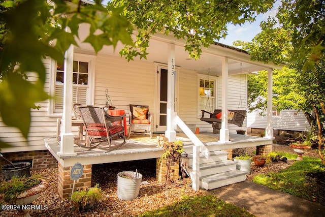 exterior space with a porch