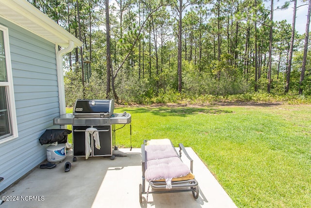 view of yard with a patio area