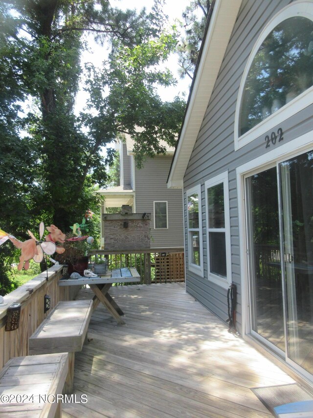 view of wooden deck