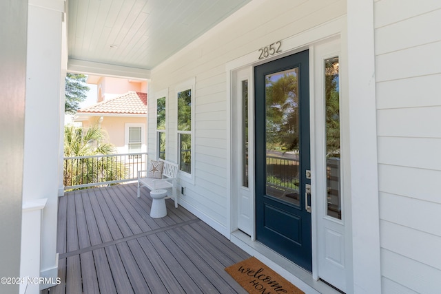 view of wooden deck