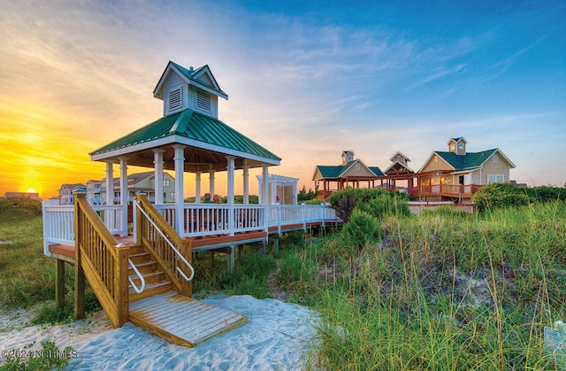 dock area with a gazebo