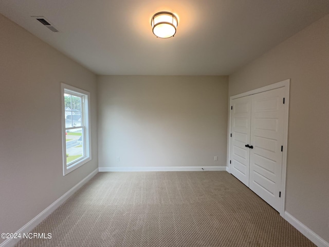 interior space featuring carpet floors and a closet