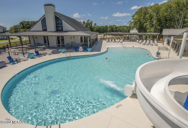 view of pool with a patio