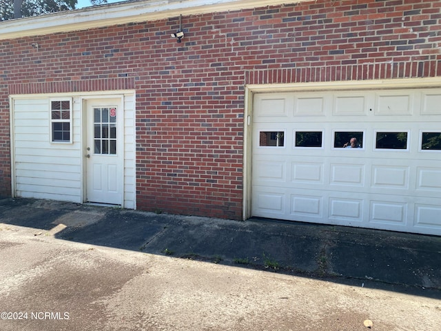 view of garage